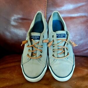 Sperry slip ons, gray, 7.5 women's